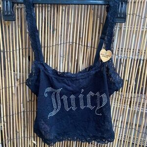 Juicy Couture Black Lace Crop Top